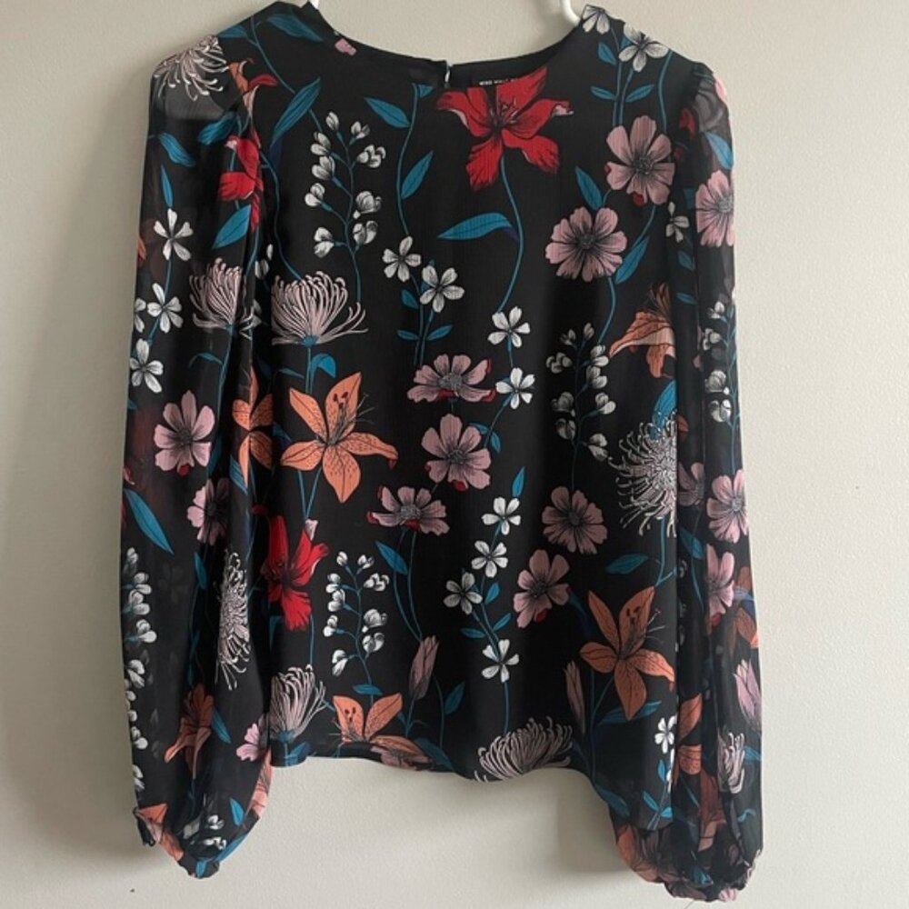 Who What Wear Multicolor Floral Blouse